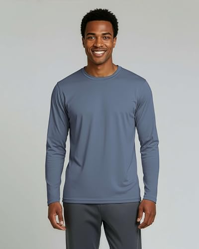 REALESSENTIALS Real Essentials 3 & 5 Pack: Men's Mesh Quick Dry Athletic Long Sleeve T-Shirt UPF SPF UV Sun (Available in Big & Tall) - Image 2