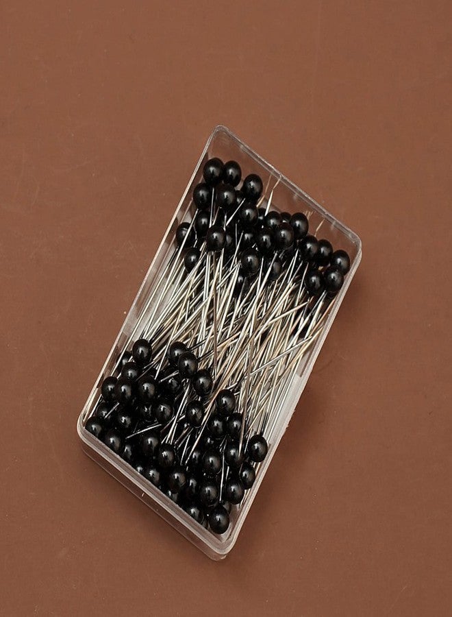 Soochat Black Sewing Pins, Straight Head Pins, Ball Glass Head Pins Straight Quilting Pins for Wedding Flowers Buttonholes Corsages Floral Craft - Image 4