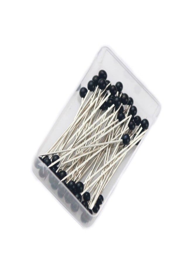 Soochat Black Sewing Pins, Straight Head Pins, Ball Glass Head Pins Straight Quilting Pins for Wedding Flowers Buttonholes Corsages Floral Craft - Image 2