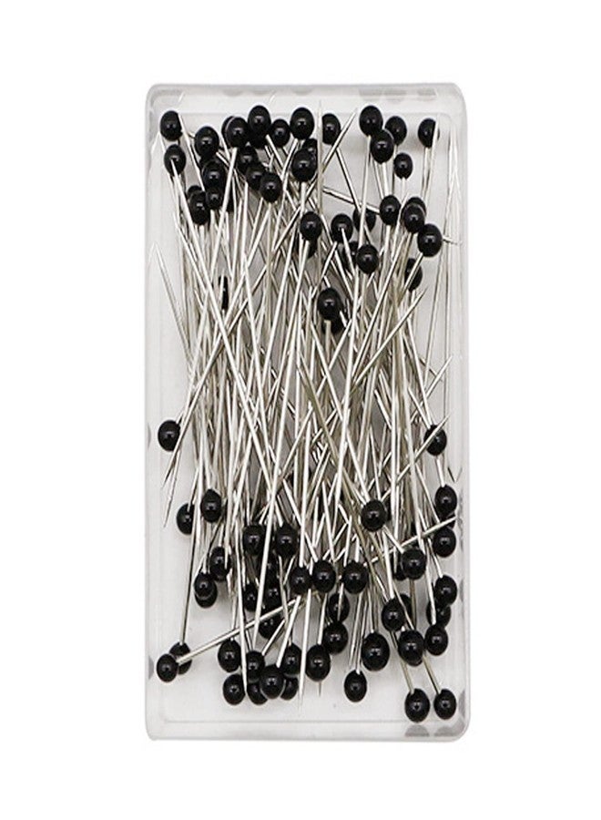 Soochat Black Sewing Pins, Straight Head Pins, Ball Glass Head Pins Straight Quilting Pins for Wedding Flowers Buttonholes Corsages Floral Craft - Image 1