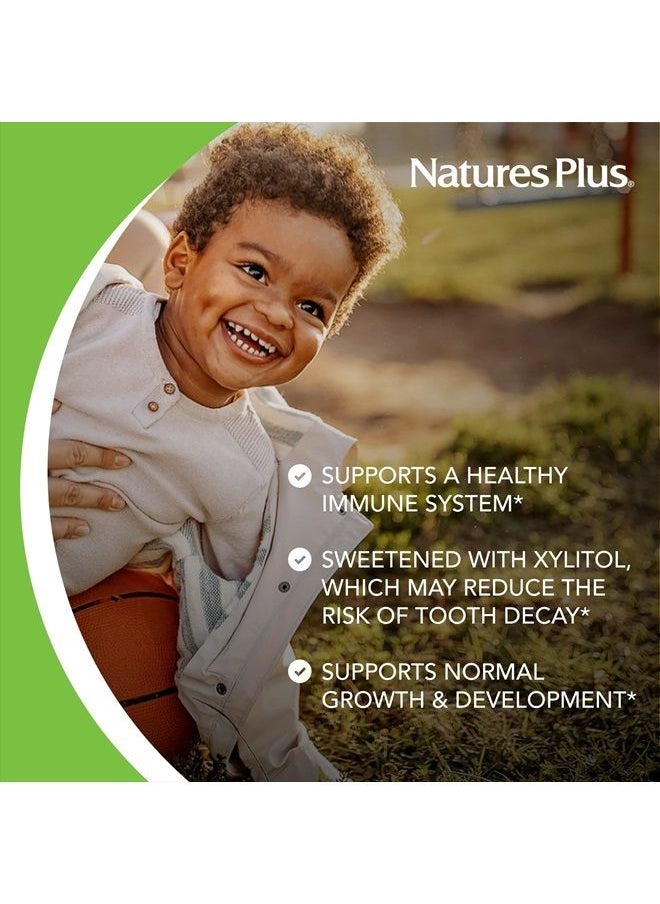 Nature's Plus - NaturesPlus Animal Parade Gold Children's Chewable Multivitamin - Natural Cherry Flavor - 60 Animal Shaped-Tablets - with Vitamin D3, K2 & Probiotics - Vegetarian & Gluten Free - 30 Servings - Image 1