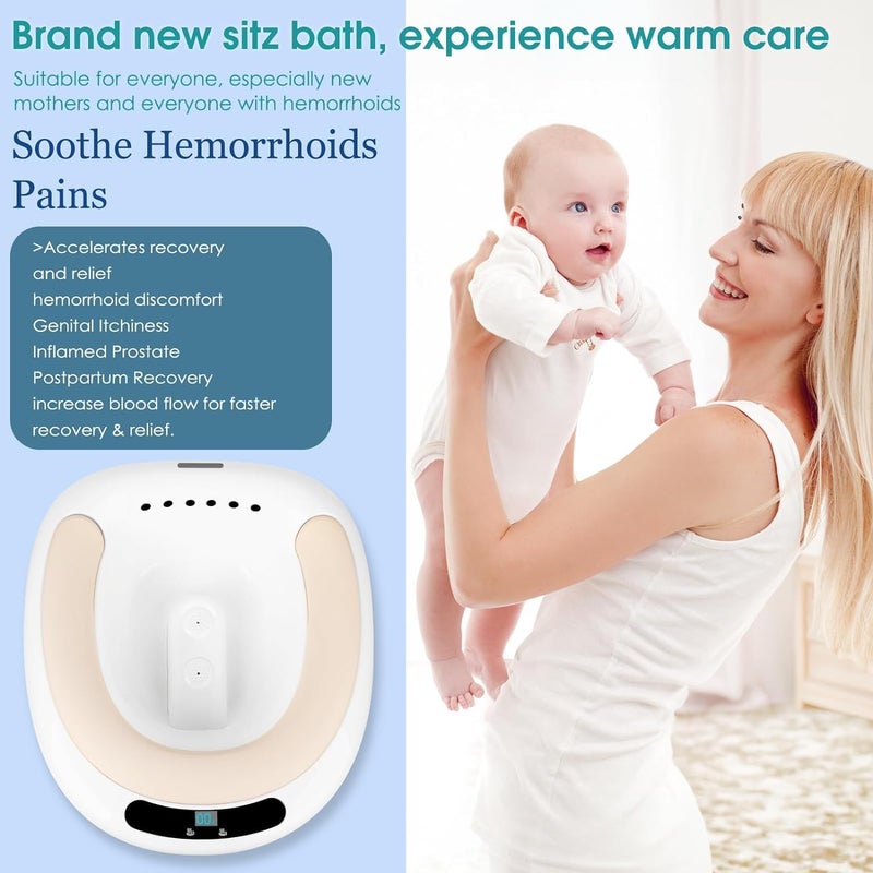 DMG TECH DMG Electric Sitz Bath, Electric Sitz Bath for Hemorrhoids, Electric Sitz Bath for Toilet Seat with Flusher, Sits Bath Kit for Women, Soaked Steam Relief of Inflammation Treatment - Image 2