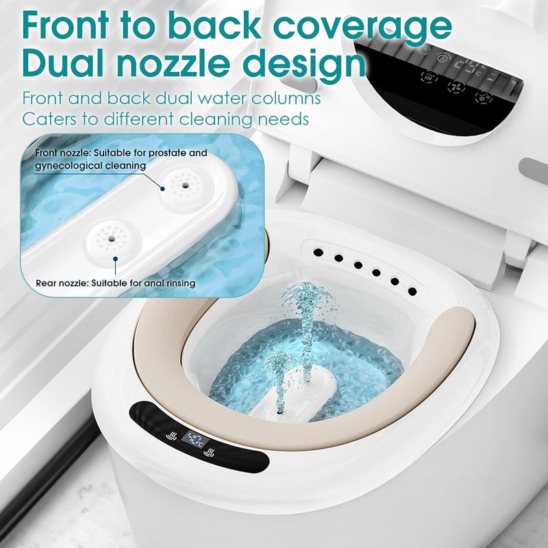 DMG TECH DMG Electric Sitz Bath, Electric Sitz Bath for Hemorrhoids, Electric Sitz Bath for Toilet Seat with Flusher, Sits Bath Kit for Women, Soaked Steam Relief of Inflammation Treatment - Image 3