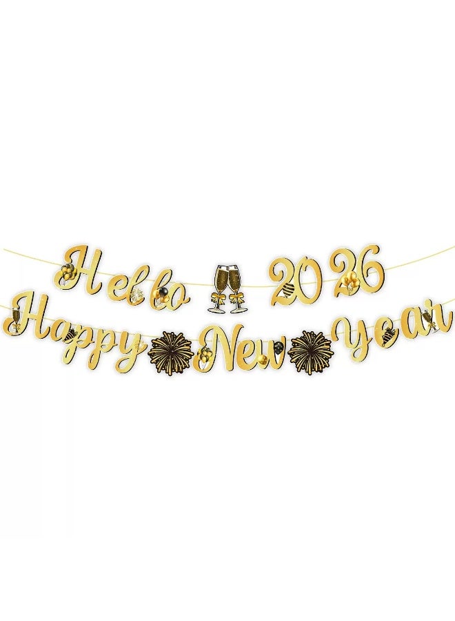 “2026 New Year Party Decoration Set – Gold Number Balloons, Happy New Year Banner & Latex Balloons (Black/Gold/Confetti)” - Image 5