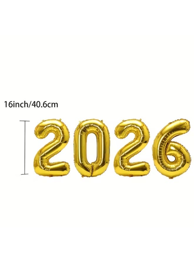 “2026 New Year Party Decoration Set – Gold Number Balloons, Happy New Year Banner & Latex Balloons (Black/Gold/Confetti)” - Image 2