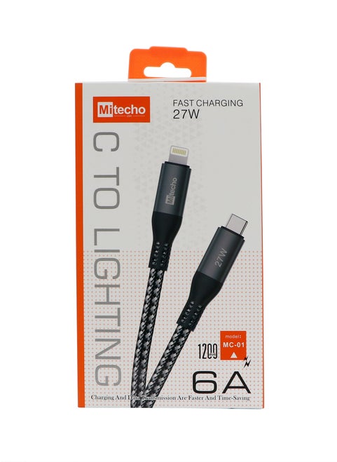 Mi techo MC01 Charging Cable Type C to Lighting Port with Data Transfer at High Speeds Black