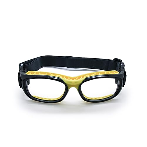 EnzoDate Sports Glasses Lens Replaceable Slim Fit Impact-Resistant Protective Goggles Basketball Handball Volleyball Tennis (Yellow) - Image 2