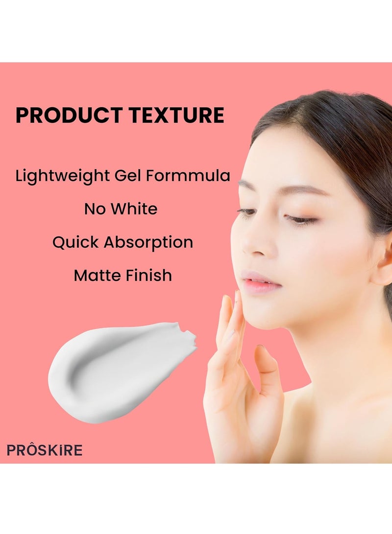 Proskire SPF 50 Road Spectrum Sunscreen Gel Suitable for All Skin Types With Vitamin C, Niacinamide & Lumiskin - Image 3