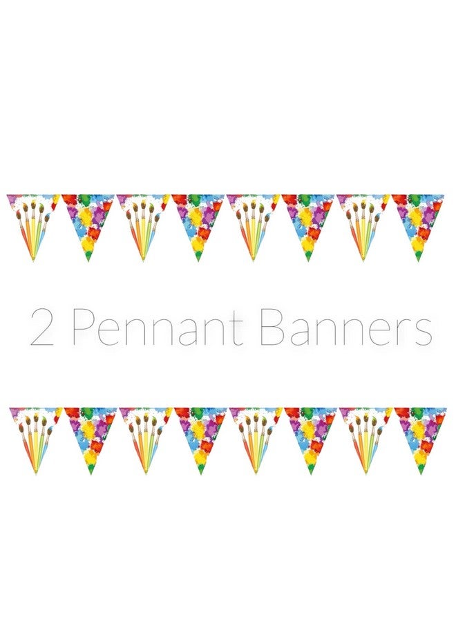 Oojami 3 Pack Artist Plastic Tablecloth 54" X108" With 2 Pennant Banners Ideal For Art Themed Party Supplies Artist Themed Birthday Party Decorations Artist Themed Painting Supplies Table Covers - Image 4