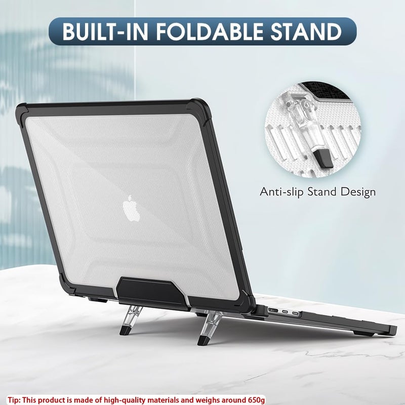 HASTHIP® Laptop Case Cover for New MacBook Air 13.6 inch M4 A3240 M3 A3113 M2 A2681 Heavy Duty Shockproof Hard Shell Case 2025 2024 2022 Release MacBook Cover with TPU Bumper and Fold Kickstand - Image 4
