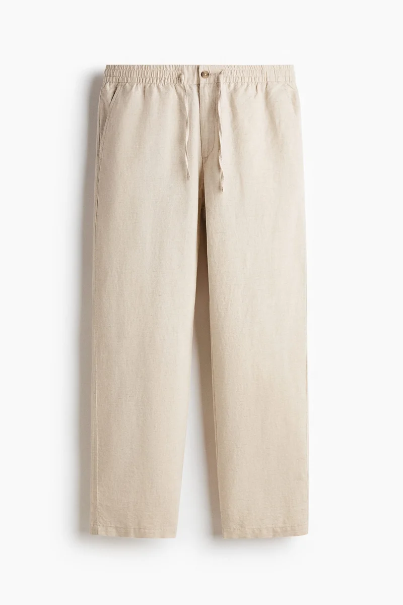 H&M  Regular Fit Linen-blend trousers for Men | Best Price UAE