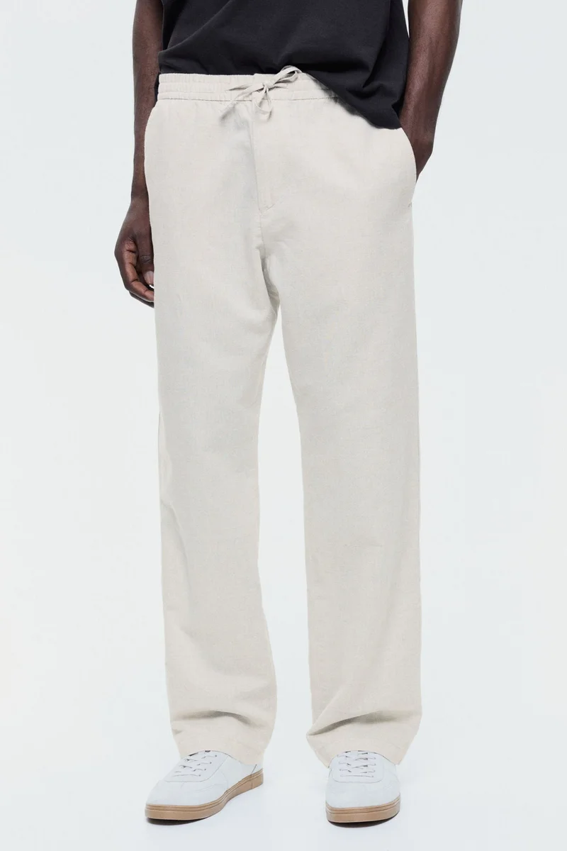 H&M  Regular Fit Linen-blend trousers for Men | Best Price UAE