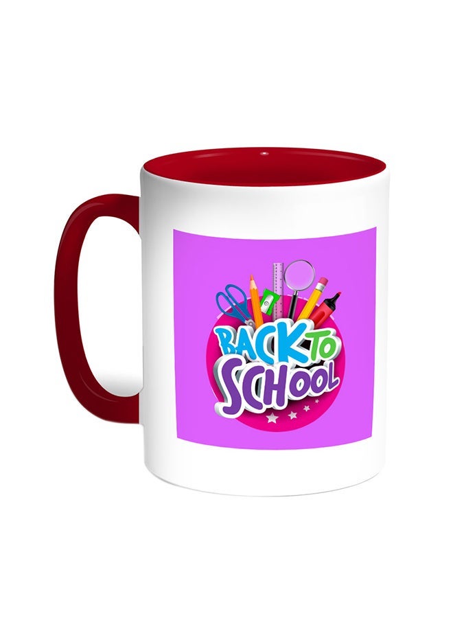 RYN Back To School Printed Coffee Mug Red/White 11ounce