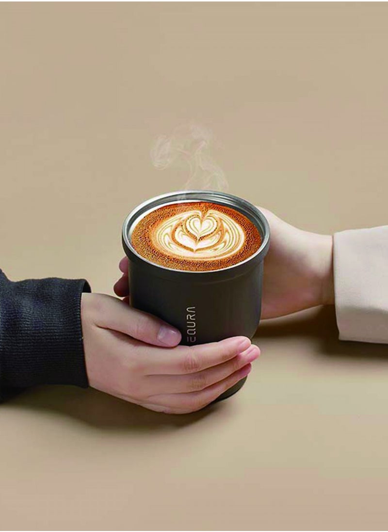 LePRESSO Insulated Tumbler 450ml/ Hot & Cold Drinks /Stainless Steel / Durable High-Quality Material / Sleek & Stylish Insulated Tumbler for Hot Coffee & Cold Drinks - Black  - Image 5