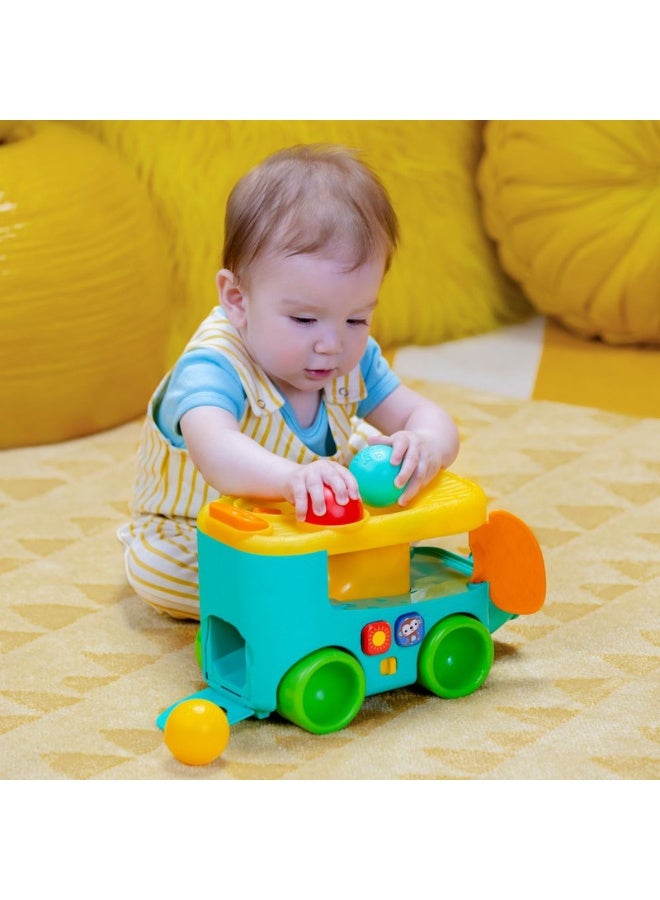 Bright Starts - Pop & Roll Safari Bus Ball Play Toy, Lights & Sounds, Multiple Play Options, Ages 6 months + - Image 3