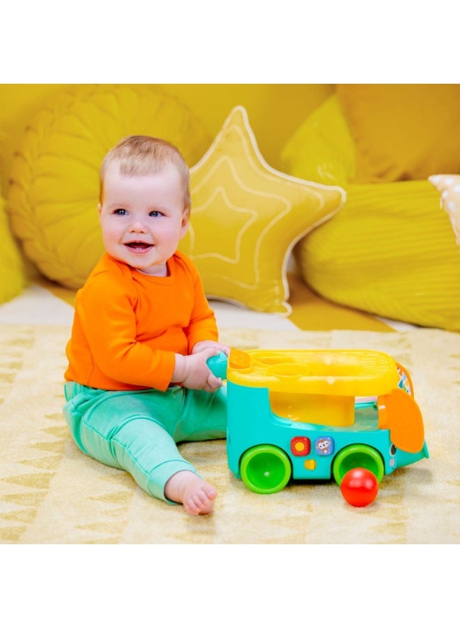Bright Starts - Pop & Roll Safari Bus Ball Play Toy, Lights & Sounds, Multiple Play Options, Ages 6 months + - Image 2