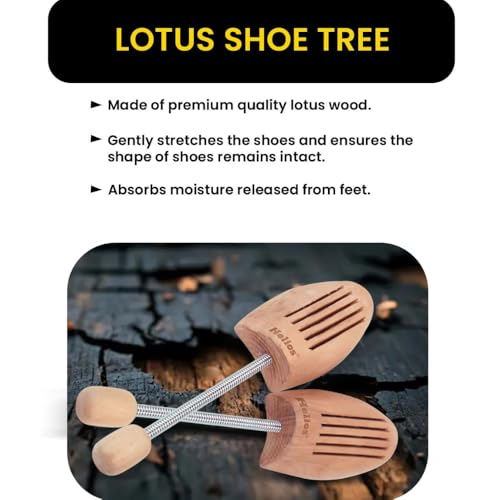 Helios Men Shoe Tree | Lotus Wooden Shoe Shaper | Anti-Wrinkle Shoes Stretcher | Wooden Shoe Tree for Men 2-Piece Set (43-45) - Image 3