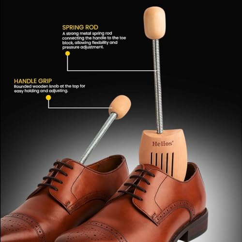 Helios Men Shoe Tree | Lotus Wooden Shoe Shaper | Anti-Wrinkle Shoes Stretcher | Wooden Shoe Tree for Men 2-Piece Set (43-45) - Image 5