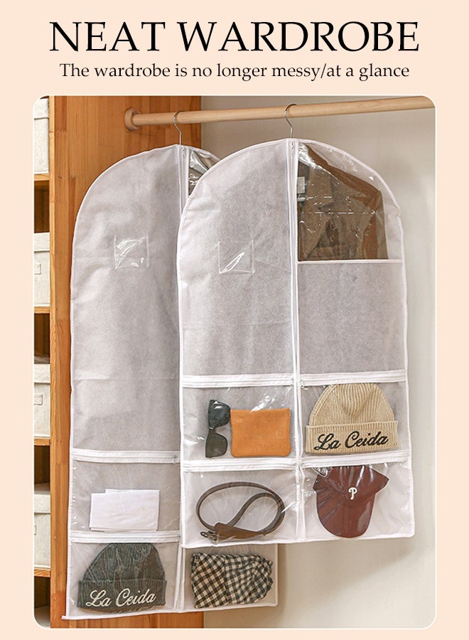 DUNISO 2-piece dance clothing bag with zipper pocket, transparent clothing bag for hanging clothes, household multifunctional clothing dust bag with jewelry storage bag, moisture-proof and dustproof cover, h - Image 5