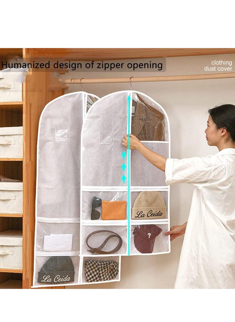 DUNISO - 2-piece dance clothing bag with zipper pocket, transparent clothing bag for hanging clothes, household multifunctional clothing dust bag with jewelry storage bag, moisture-proof and dustproof cover, h - Image 1