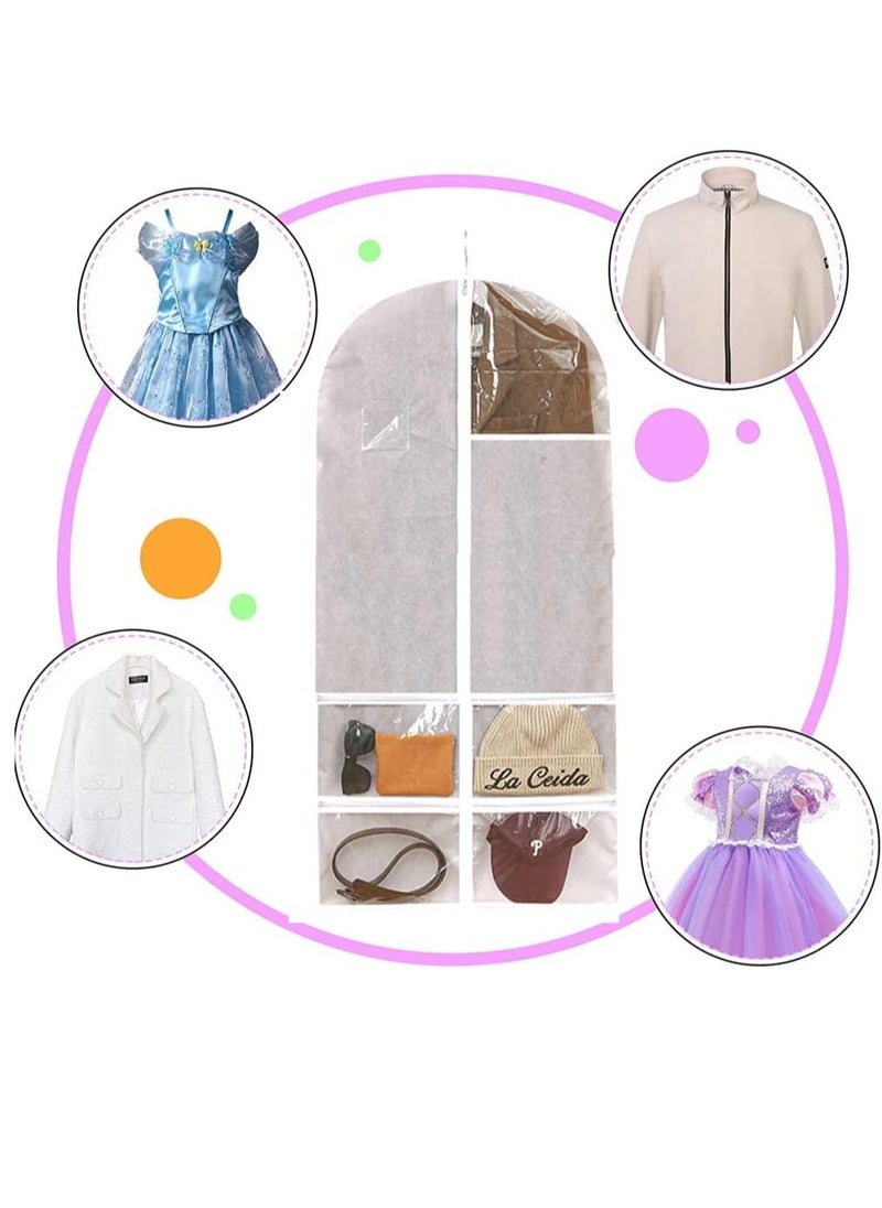 DUNISO - 2-piece dance clothing bag with zipper pocket, transparent clothing bag for hanging clothes, household multifunctional clothing dust bag with jewelry storage bag, moisture-proof and dustproof cover, h - Image 1