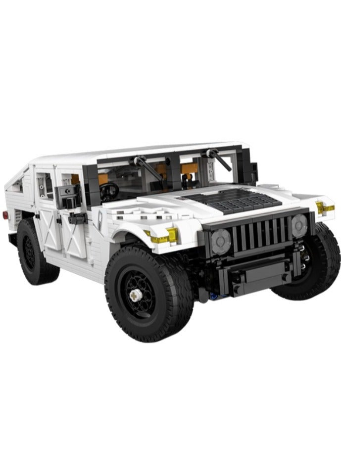 CaDA Remote Control Car Toy Building Blocks White Humvee C-Series Car Officially licensed C61027W 1386pcs for +8 Years old - Image 1