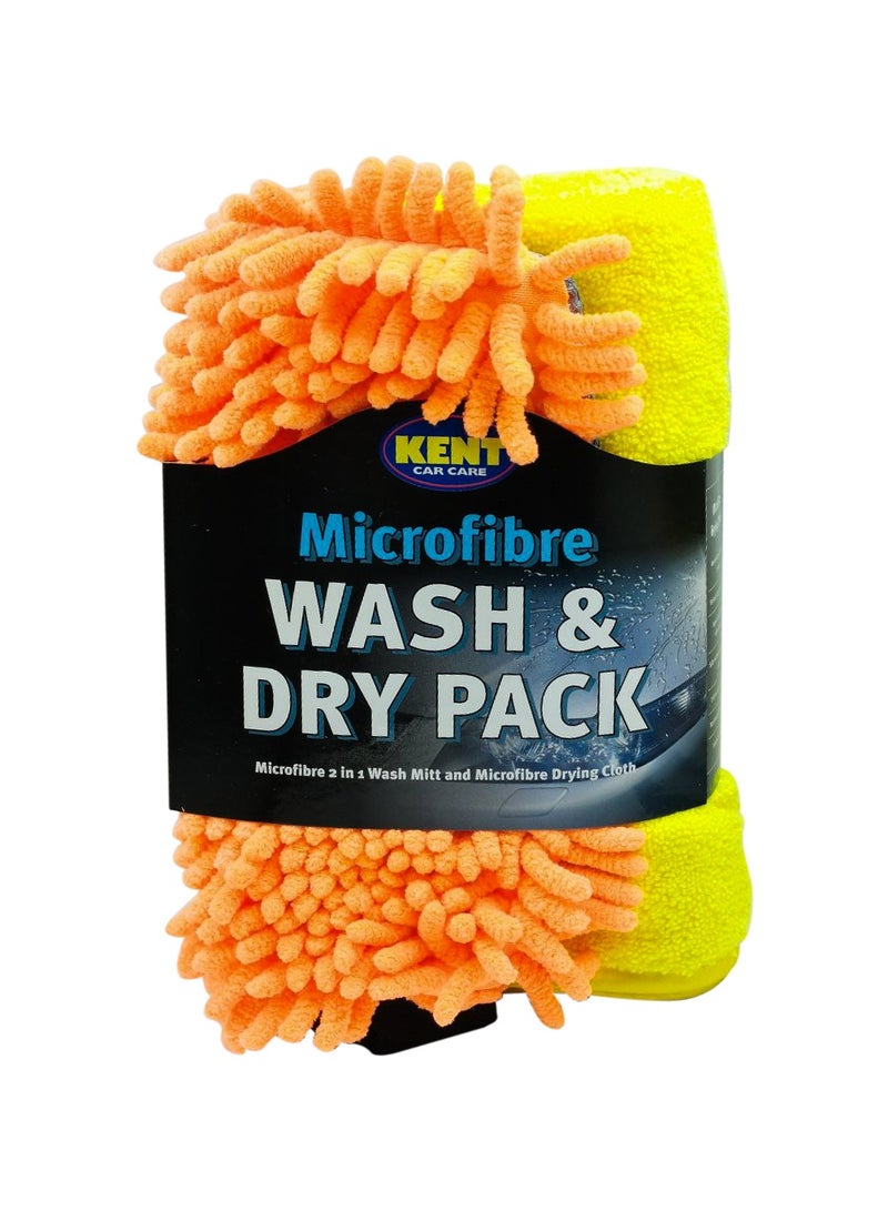 KENT Title: "KENT 2-in-1 Microfiber Noodle Wash Mitt Pack – Versatile Car Wash Kit with Microfiber Towel/Glove, Efficient Cleaning & Drying Solution - Image 2