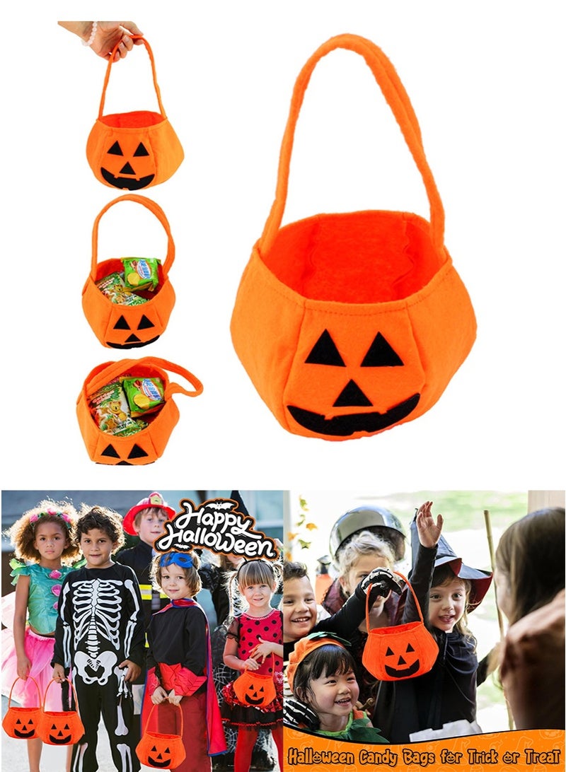 TAPIT 2PCS Halloween Pumpkin Bag 3D Non Woven Candy Tote Bag Halloween Pumpkin Handbag Makeup Clothing Props  - Image 2
