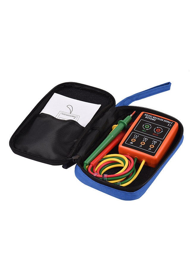 Generic - Phase Tester Portable 3 Phase Rotation Tester Phase-sequence Meter Phase-order Indicator with LED Buzzer 60V~600VAC Phase Sequence Checker - Image 1