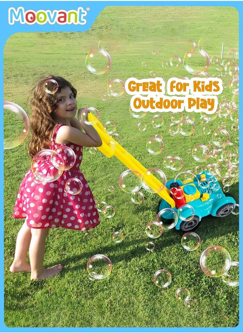 Moovant - Bubble Lawn Mower Toddler Toys, Children's Push Lawn Mower Bubble Machine, Outdoor Electric Rotating Toy Bubble Machine, Kids' Fully Automatic Gardening Game Bubble Machine Gift, Teal - Image 1