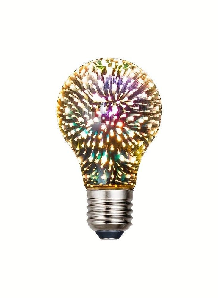 A60 3D Firework LED Light Bulbs 4.5W . E26/E27 LED Decorative Bulb, Warm White 2200K, 85-265V Stained Glass Decoration Light for Holiday Decoration, Party, Bar, KTV. - Image 1