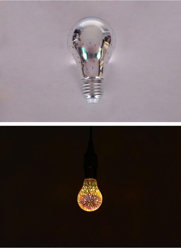 A60 3D Firework LED Light Bulbs 4.5W . E26/E27 LED Decorative Bulb, Warm White 2200K, 85-265V Stained Glass Decoration Light for Holiday Decoration, Party, Bar, KTV. - Image 5