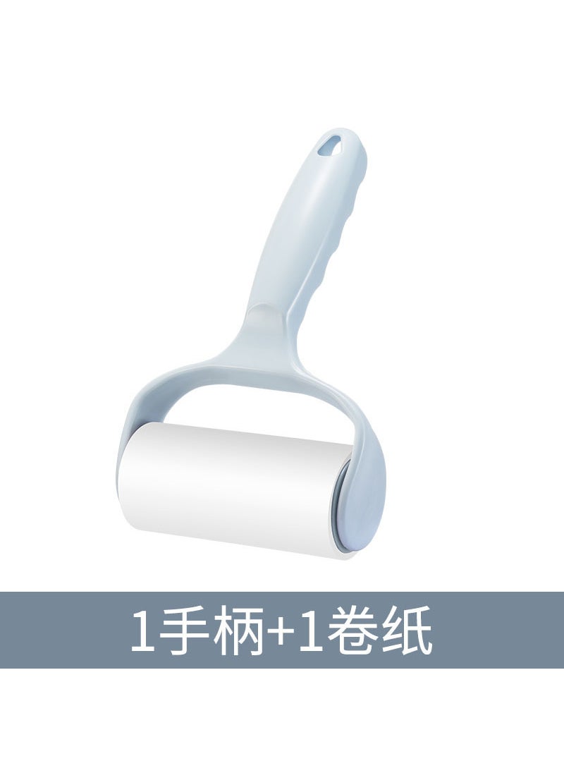 Generic - Portable Lint Roller Sticky Paper Refill 1 Blue handle +1 roll of paper (40 tear) - Image 1