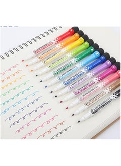 12-PACK Magnetic Fine Tip Dry Erase Color Markers for White Board, Smooth Odorless Markers Pens with Eraser, Color Markers for Whiteboard, Rosheena Dry Erase Markers for Kids Office School