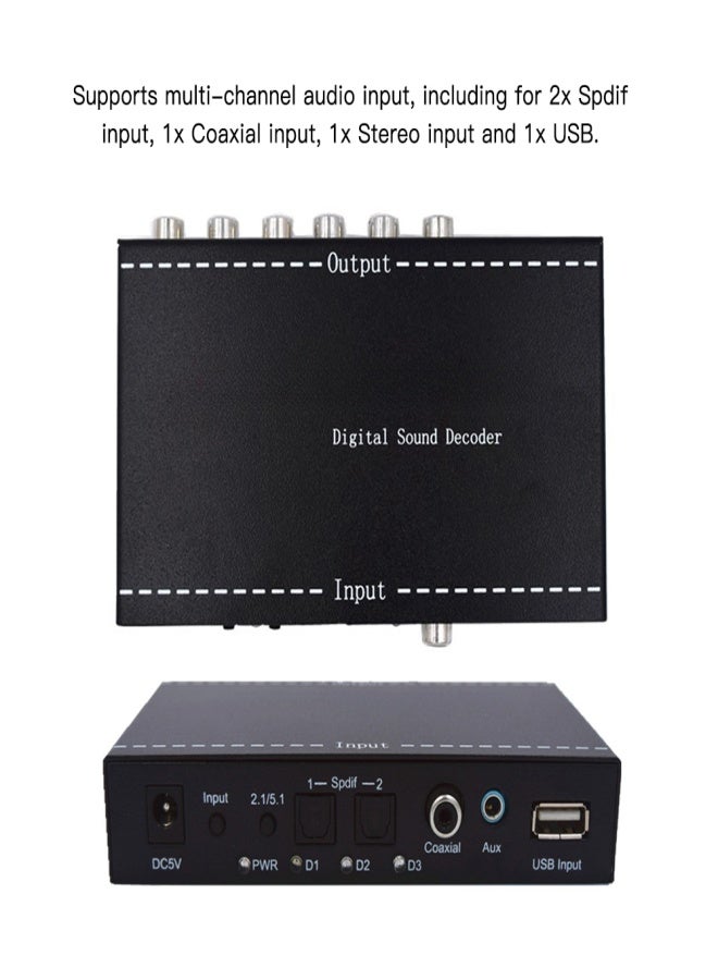 NK-A6L 5.1 Audio Gear Digital Sound Audio Converter 3.5mm Audio Output Replacement for Dolby Digital AC-3 DTS UK Plug - Image 5