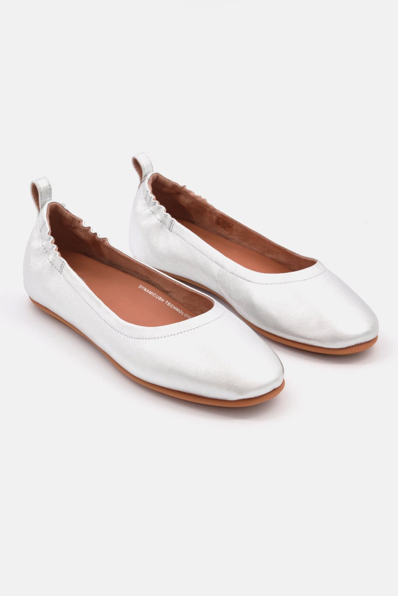 FitFlop Women Allegro Slip On Ballerina Flats, Silver  - Image 1