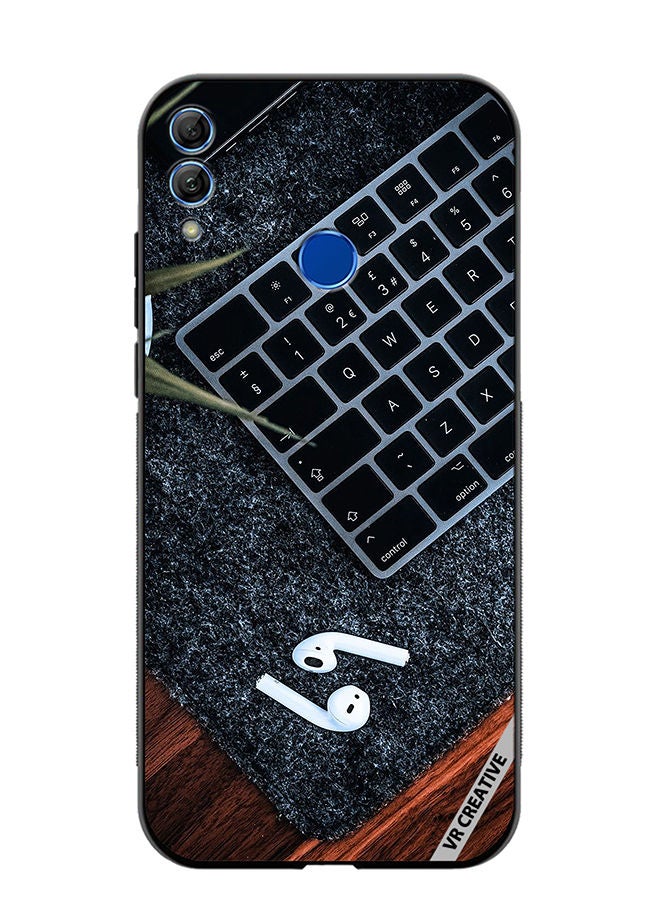 Protective Case Cover For Honor 10 Lite Earphone With Keyboard Design Multicolour
