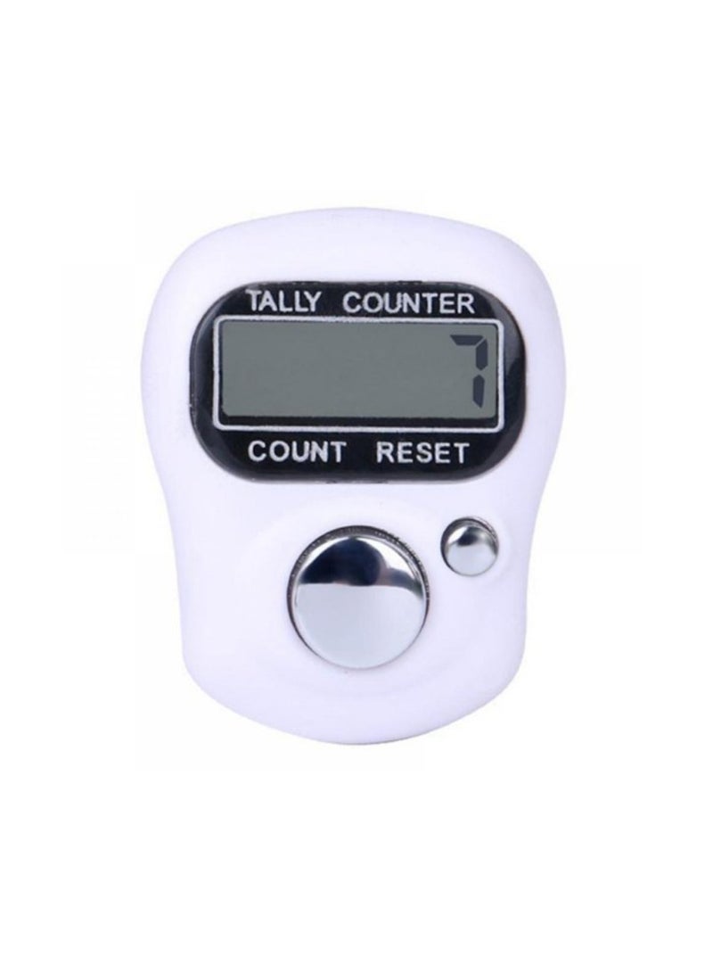 Digital Tasbeeh Tally Counter Mini Digital Finger Counter Clicker Counter Electronic Hand Tasbih Counter White