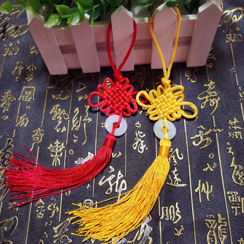 Chinese Knot Small Tassel Pendant Red Mini Chinese Bow Lanyard Tassel Safe Six-Plate Small Chinese Knot - Image 4
