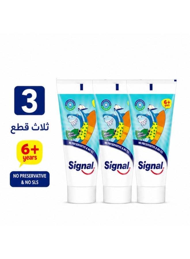سيجنال معجون أسنان سيغنال جونيور بنكهة النعناع الخفيف, 3 عبوات, 50 مل - Image 1