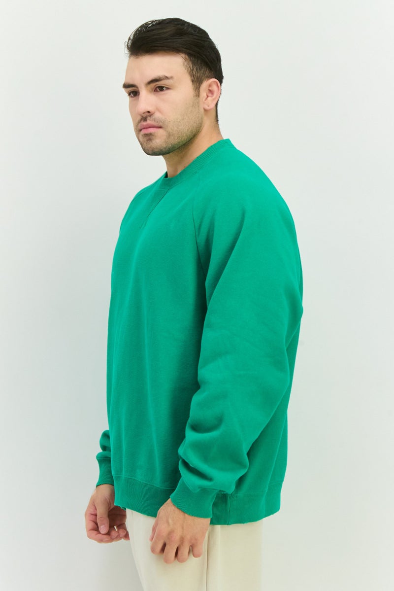 Champion سويت شيرت رياضي للرجال بأكمام طويلة، أخضر - Image 2