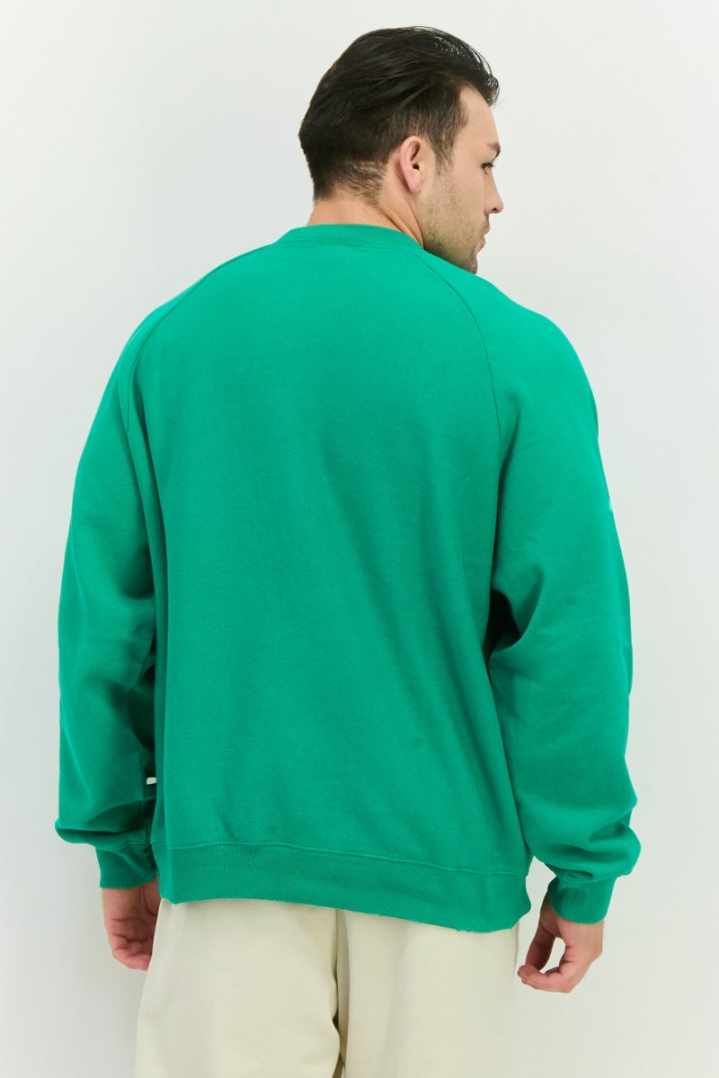 Champion سويت شيرت رياضي للرجال بأكمام طويلة، أخضر - Image 3