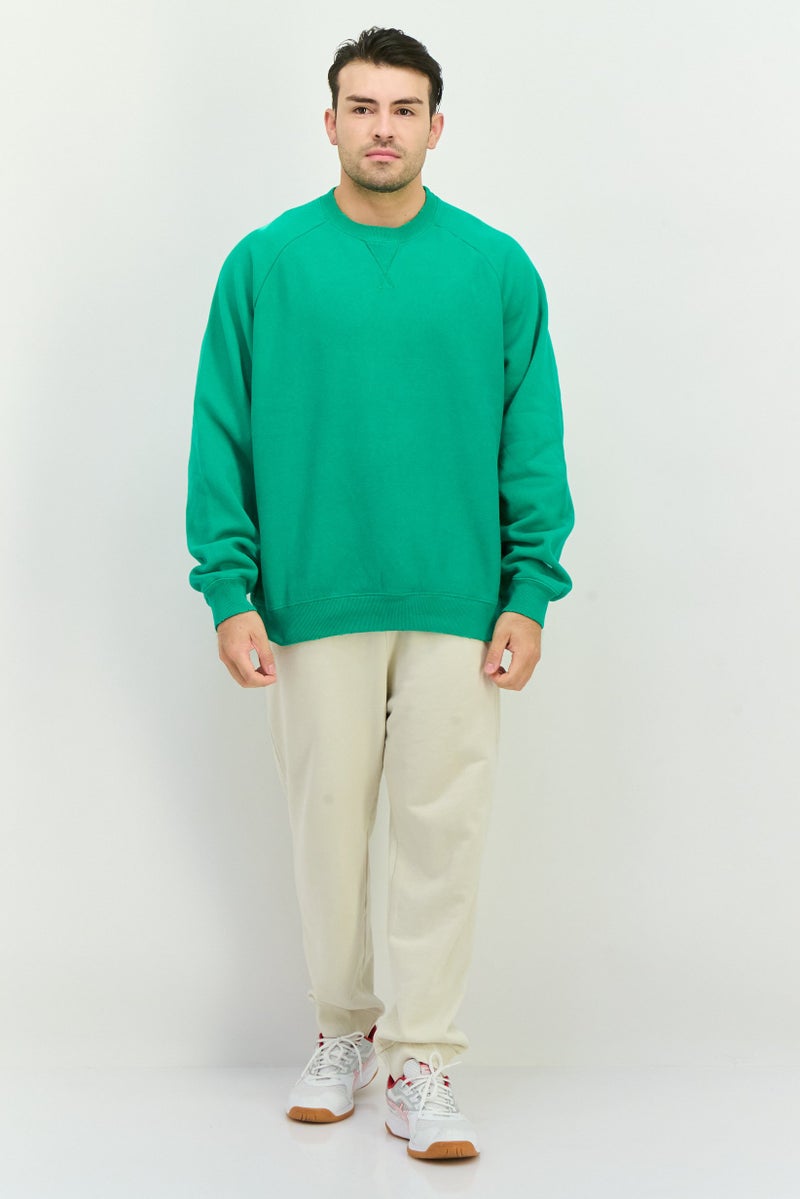 Champion سويت شيرت رياضي للرجال بأكمام طويلة، أخضر - Image 4