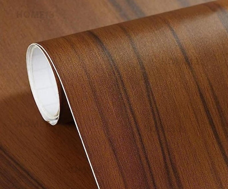 HOME13™ Wooden Wallpaper Peel and Stick Self Adheisve Removable Wood Grain Contact Paper Vinyl Decorative Wallpaper for Kitchen Desk Cabinets Shelf Drawers Liner (24 x 72 Inch, Brown Black Wooden) - Image 1