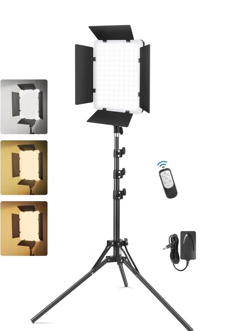 Arabest طقم إضاءة فيديو LED مع أبواب حظيرة، أضواء استوديو التصوير مع جهاز تحكم عن بعد ثنائي اللون 2700-6500K وسطوع من 10-100% لتسجيل التصوير المباشر على يوتيوب وتيك توك (قابس بريطاني) - Image 1