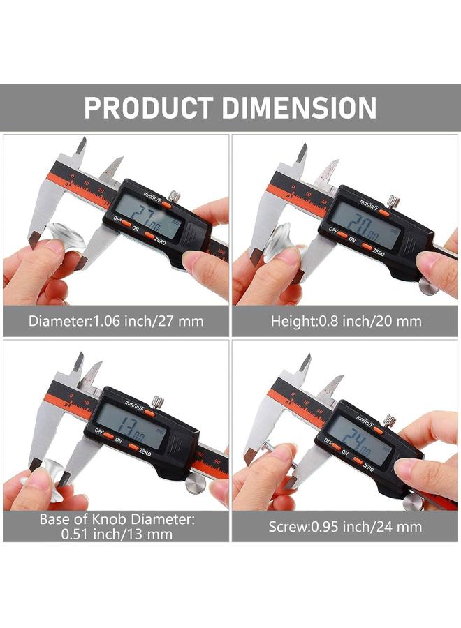 KOWVOWZ 20 PCS Round Drawer Knobs, Cabinet Hardware with 20 Screws, Stainless Furniture Pull Handle for Furniture Drawer Wardrobes Bathroom - Image 3