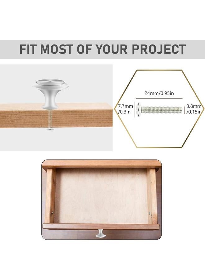 KOWVOWZ 20 PCS Round Drawer Knobs, Cabinet Hardware with 20 Screws, Stainless Furniture Pull Handle for Furniture Drawer Wardrobes Bathroom - Image 2