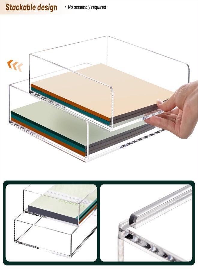 HeZone Letter Tray, Clear Acrylic Paper Tray, School Teacher Office Supplies Organization, Stackable Desk File Organizer, Classroom Decor and Accessories-2 Pack… - Image 5