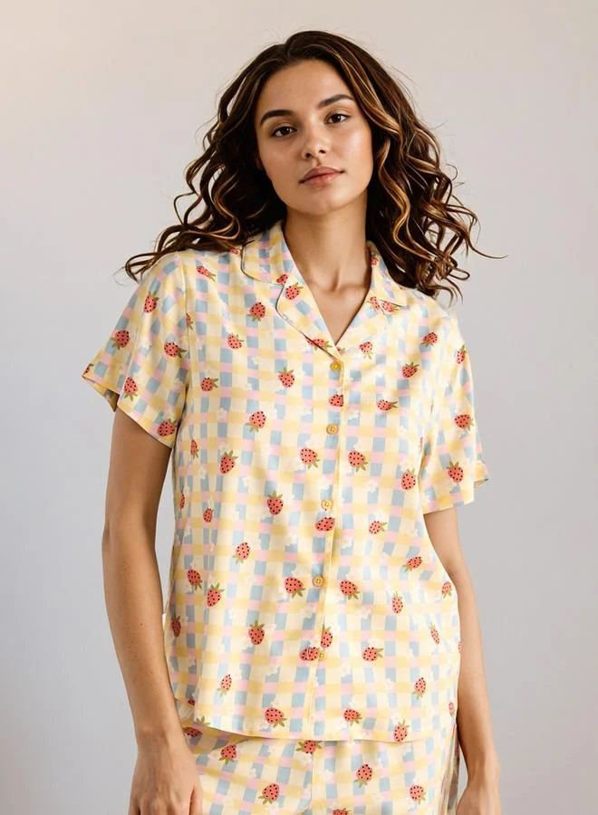 سبلاش فيڤ Strawberry Print Pyjama Set