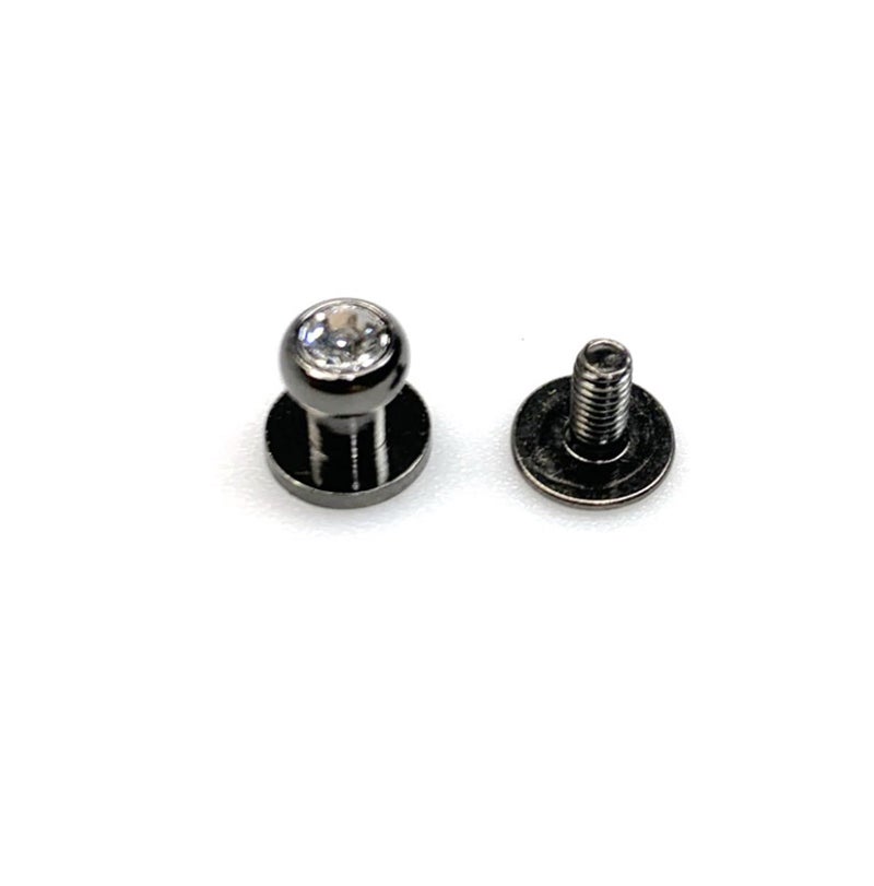 50 Sets Black Nickel Diamond Nipple Rivets Monk Head Glass Stone Rhinestone Brass Screw Knob - Image 2